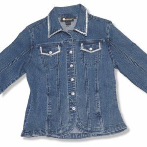 Christine Alexander Rhinestone Denim Jacket S | Designer | Y2K Vintage